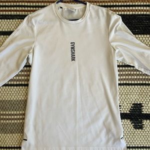 Men’s GYMSHARK long-sleeved tee—white